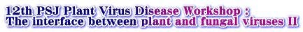 12th PSJ Plant Virus Disease Workshop : The interface between plant and fungal viruses II